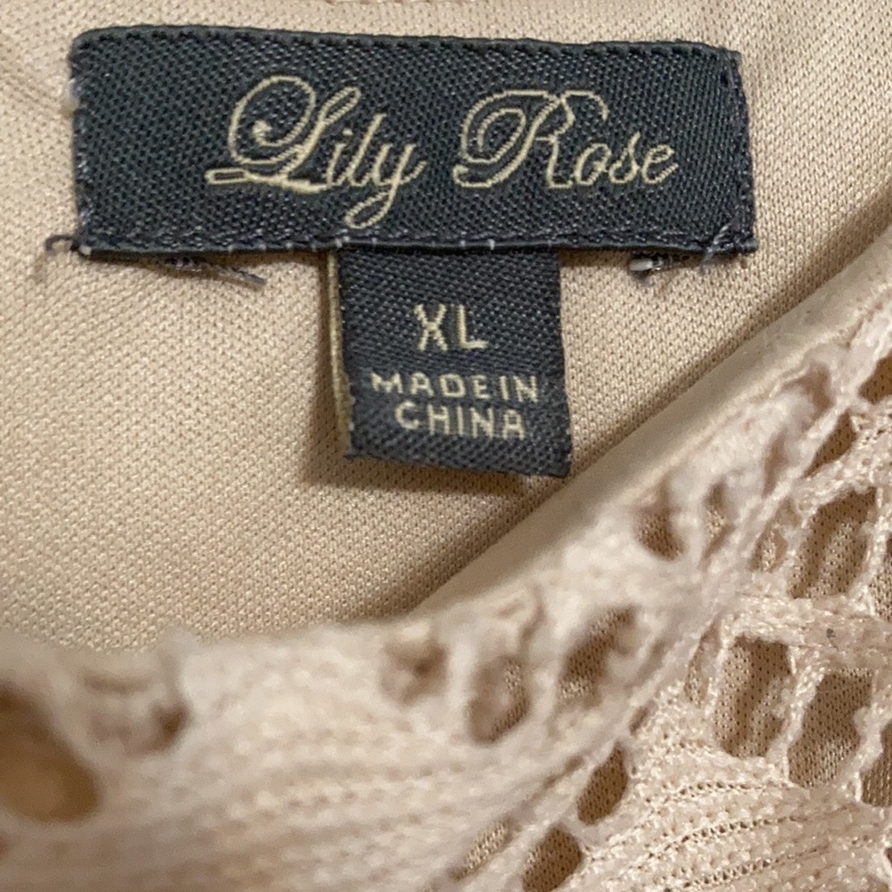 Lily Rose  Sundress Cream(lace)&Yellow w/ multi-colored zigzag pattern - Picture 3 of 3